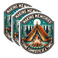 (3 Pack) Camping Decals - Laptop Decal - Making Memories Decal- 3 Inches On Longest Side - Easy Peel & Apply - Made in USA - 3MCS5698
