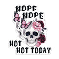 (2 Pack) Floral Skull Magnets - Goth Home Decor - Nope Not Today Funny Magnets - 5" On Longest Side - Premium Magnet - for Cars, Refrigerators, Toolboxes, Lockers - Made in USA - MAG18119