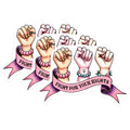 (3 Pack) Fight for Rights Decals - Feminist Art - Equality Decal - 3 Inches On Longest Side - Easy Peel & Apply - Made in USA - 3MCS7111