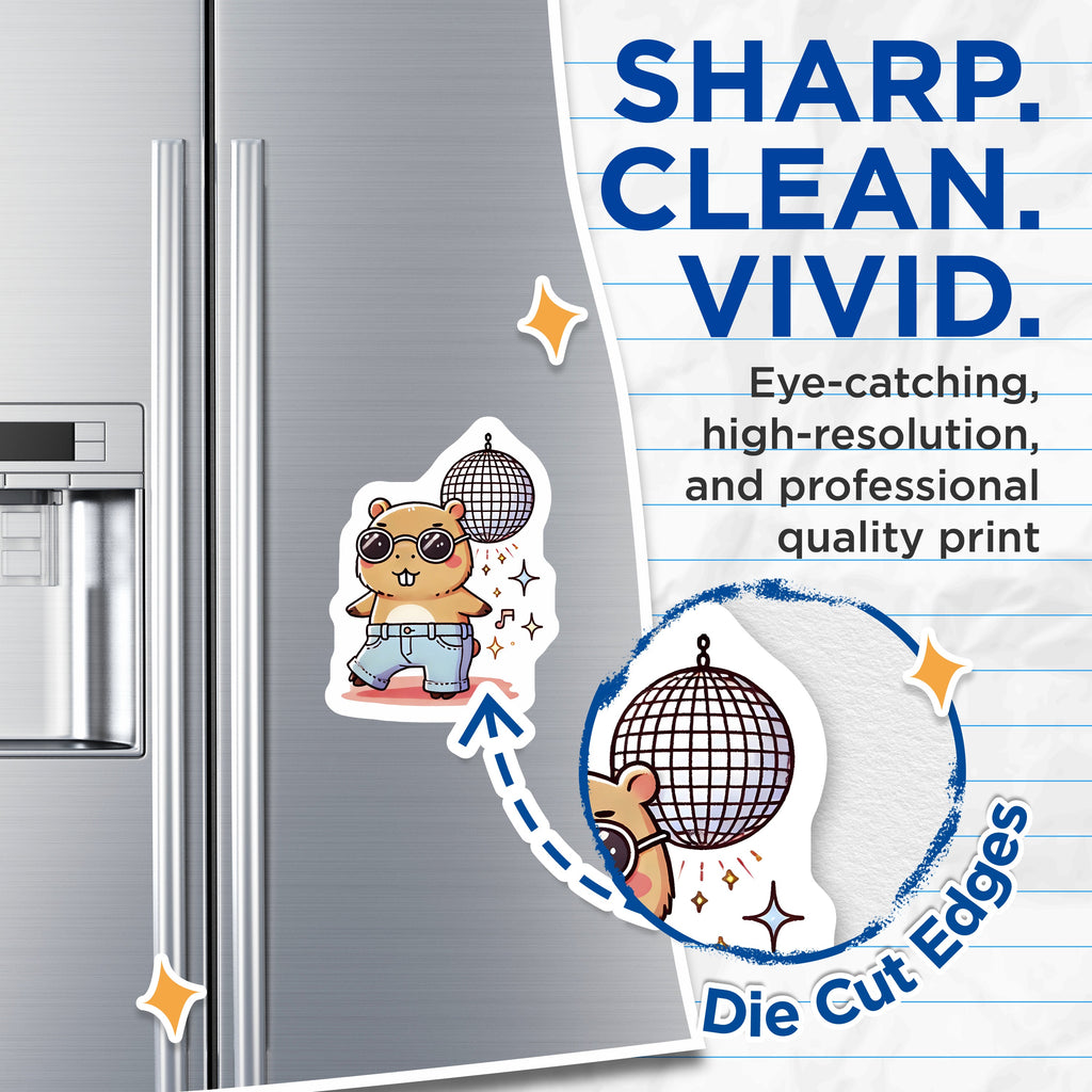(2 Pack) Disco Hamster Magnets - Dancing Rodent Pet - Funny Kawaii Animal Refrigerator Magnet - 5 Inches On Longest Side - Thick Durable Magnet - Made in USA - MAG38441