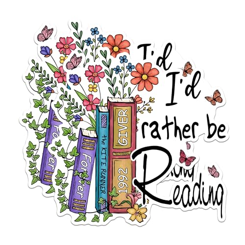 (2 Pack) I'd Rather Be Reading Magnets - Book Lover Magnets - Decorative Reading Magnets- 5" On Longest Side - for Fridges, Toolboxes, Cars - Made in USA - MAG2918