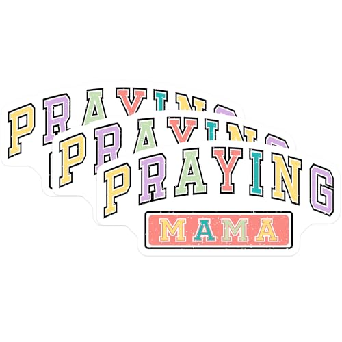 (3 Pack) Praying Mama Decals - Faith Based Stickers - Religious Mom Decal - 3 Inches On Longest Side - Easy Peel & Apply - Made in USA - 3MCS7916