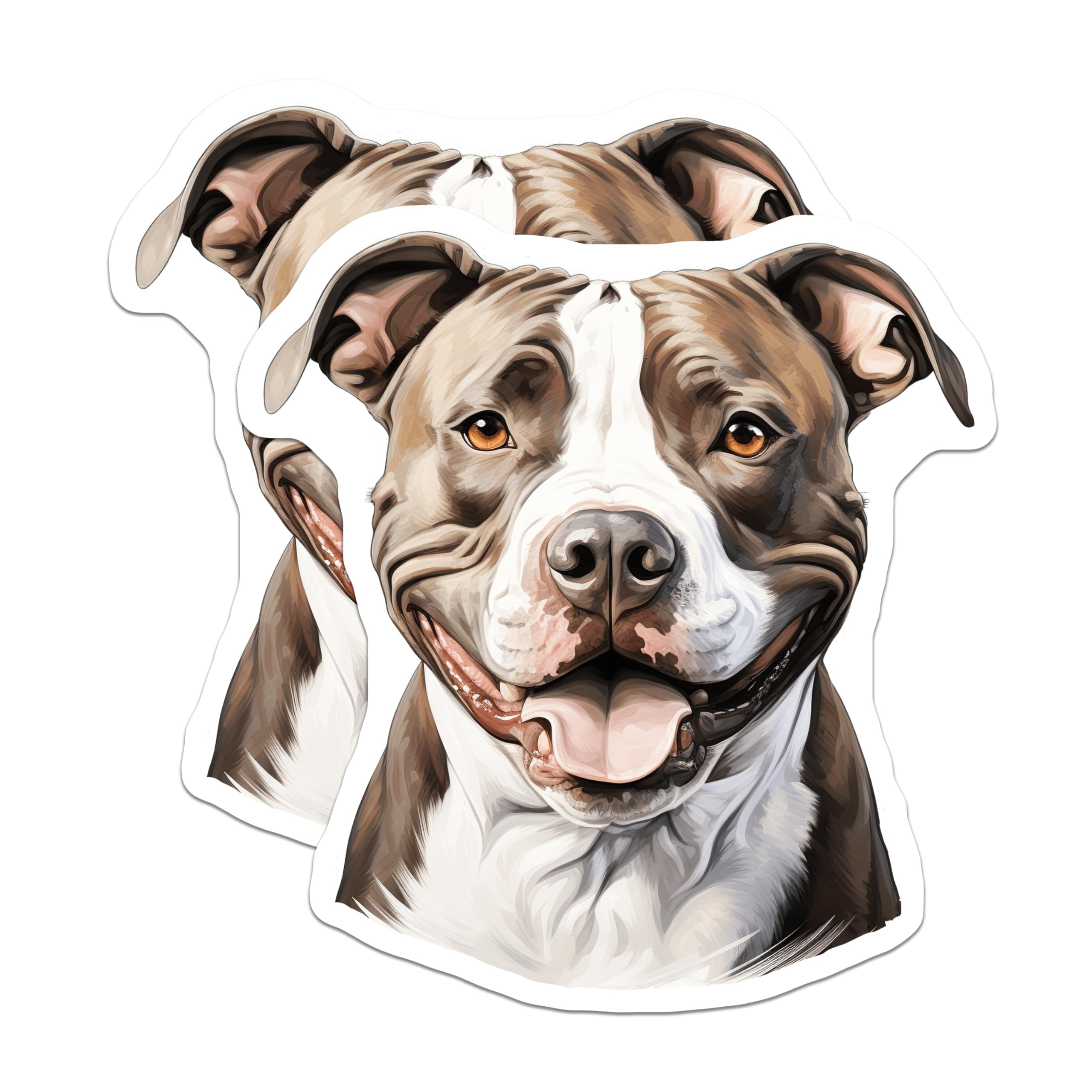 (2 Pack) Pitbull Dog Magnets - Happy Pitbull Lover Decor - Dog Mom Dad Appreciation - 5 Inches On Longest Side - Thick Durable Magnet - Made in USA - MAG26325