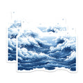 (2 Pack) Ocean Waves Magnets - Blue Coastal Decor - Nautical Sea Lover Refrigerator Magnets - 5 Inches On Longest Side - Thick Durable Magnet - Made in USA - MAG26677