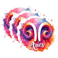 (3 Pack) Aries Zodiac Decals - Colorful Astrology Decals - Laptop Decal- 3 Inches On Longest Side - Easy Peel & Apply - Made in USA - 3MCS5938
