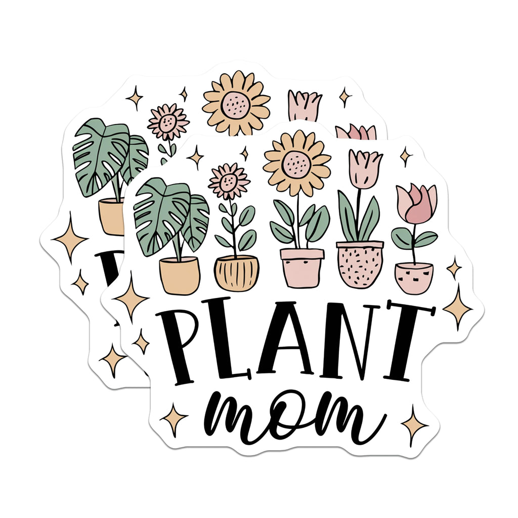 (2 Pack) Plant Mom Magnets - Houseplant Decor - Gardening Refrigerator Magnets - 5" On Longest Side - Premium Magnet - for Cars, Refrigerators, Toolboxes, Lockers - Made in USA - MAG18897