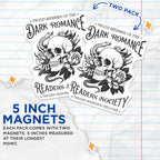 (2 Pack) Dark Romance Reader Magnets - Skull Snake Floral Aesthetic - Bookworm Society Fan Art - 5 Inches On Longest Side - Thick Durable Magnet - Made in USA - MAG22959