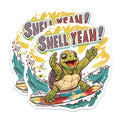 (2 Pack) Surfing Turtle Magnets - Funny Ocean Lover - Shell Yeah Cute Animal Pun - 5 Inches On Longest Side - Thick Durable Magnet - Made in USA - MAG38195