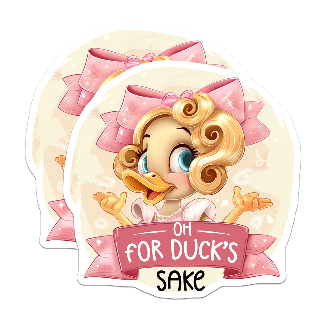 (2 Pack) Oh for Ducks Sake Magnets - Sassy Funny Quote - Cute Cartoon Animal Refrigerator Locker Decor - 5 Inches On Longest Side - Thick Durable Magnet - Made in USA - MAG36143