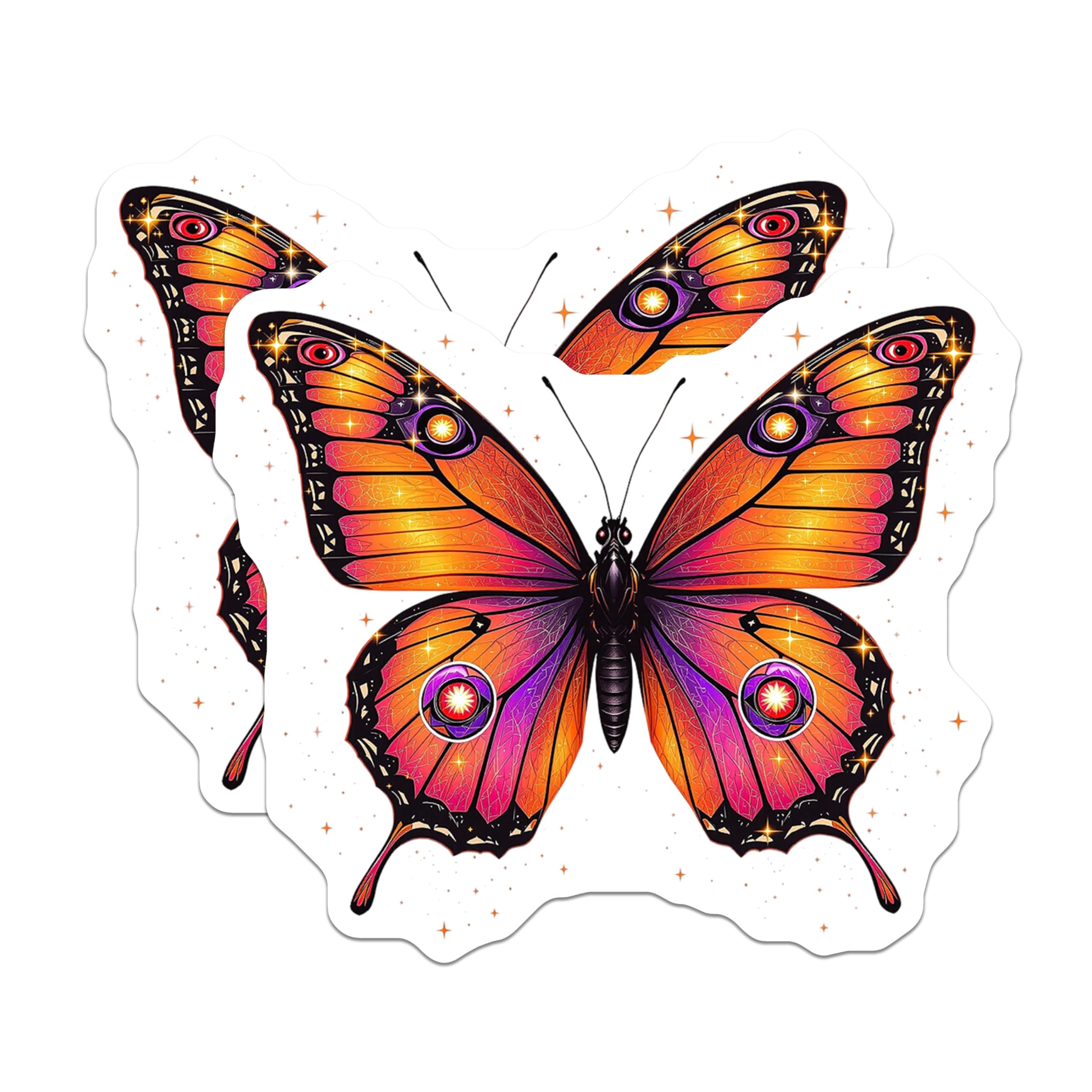 (2 Pack) Butterfly Magnets - Decorative Magnets - Fridge Magnets - 5" On Longest Side - Premium Magnet - for Cars, Refrigerators, Toolboxes, Lockers - Made in USA - MAG14579