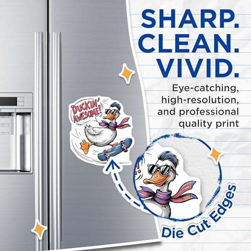 (2 Pack) Duckin' Awesome Magnets Magnets - Skateboarding Humor - 5" On Longest Side - Made in USA - Sticks to Refrigerators & Metal Surfaces - MAG8534