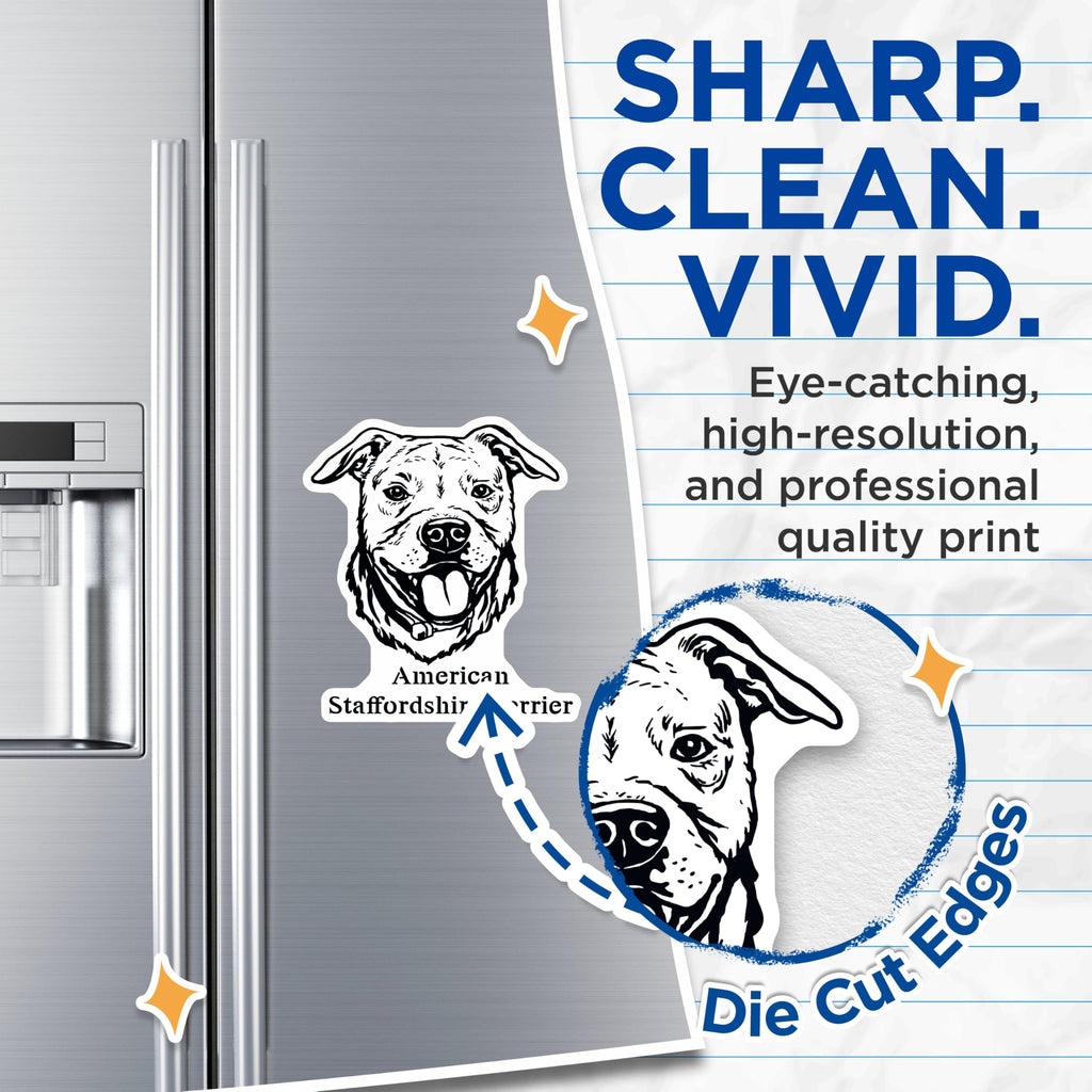 (2 Pack) American Staffordshire Terrier Magnets - Dog Lovers - Pet Owner Decals - 5" On Longest Side - for Cars, Fridges, Toolboxes - Made in USA - MAG4016