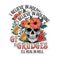 (2 Pack) Skull Flower Stickers - Funny Quote Stickers - Dark Humor Stickers - Gothic Art Stickers - 5" On Longest Side - Sticks to Any Smooth Flat Surface - Made in USA - BMCS2886