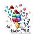 (2 Pack) Cat Ice Cream Magnets - Pawsome Treat - Fridge Magnets - 5" On Longest Side - Premium Magnet - for Cars, Refrigerators, Toolboxes, Lockers - Made in USA - MAG15802