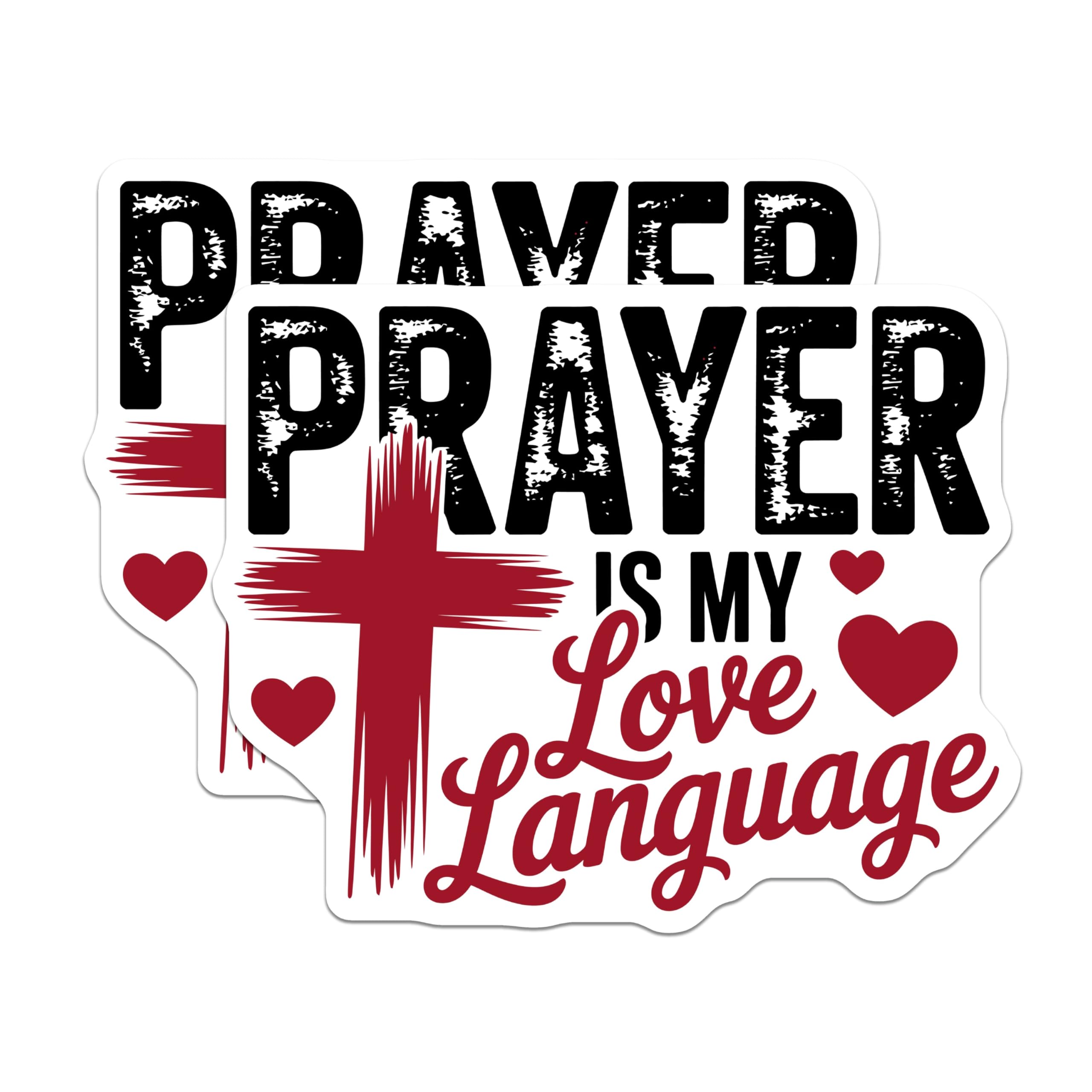 (2 Pack) Prayer is My Love Language Magnets - Christian Faith Decor - Spiritual Message - Devotional Kitchen Accent - 5 Inches On Longest Side - Thick Durable Magnet - Made in USA - MAG21960