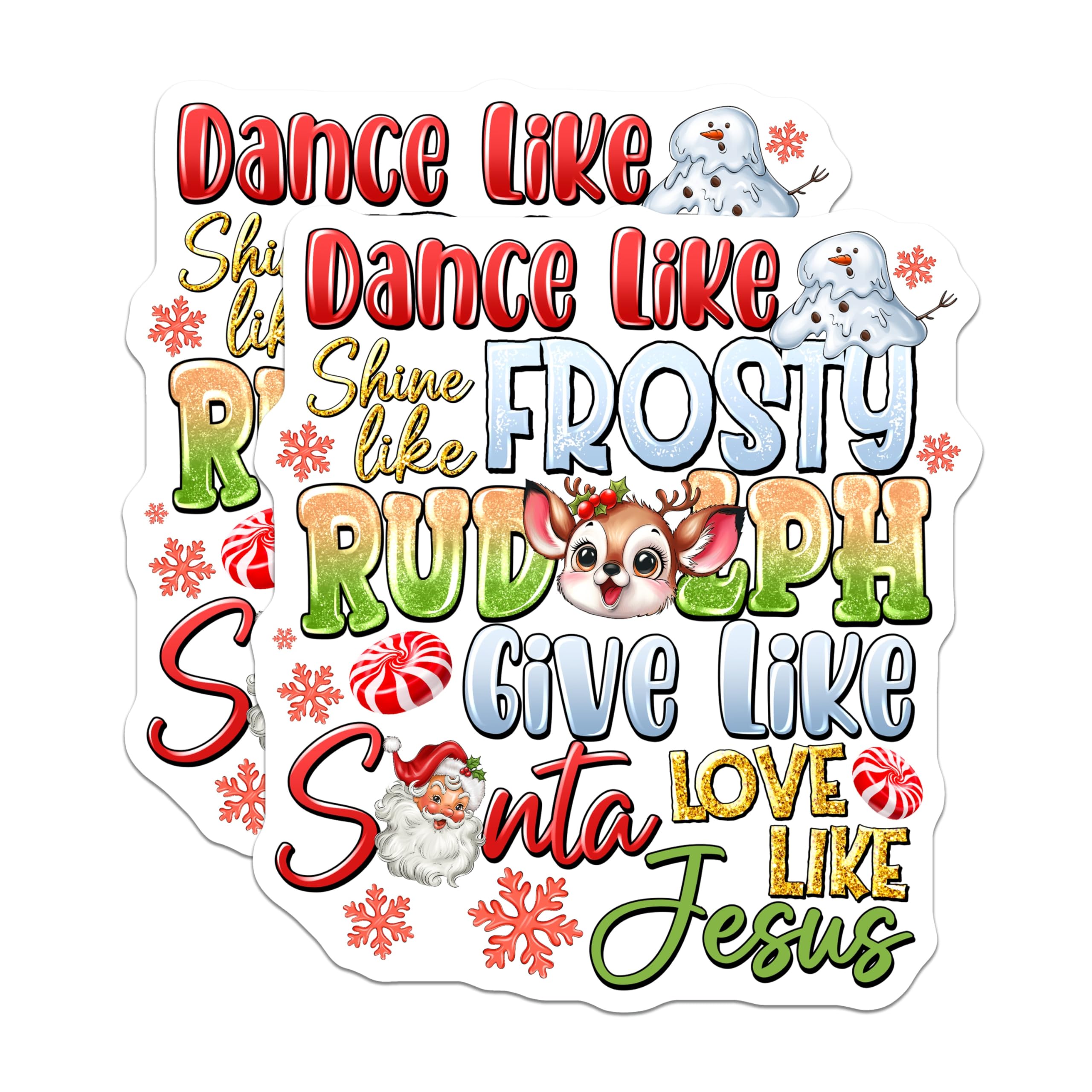 (2 Pack) Christmas Quote Magnets - Festive Christian Decor - Inspirational Refrigerator Art - 5 Inches On Longest Side - Thick Durable Magnet - Made in USA - MAG27581