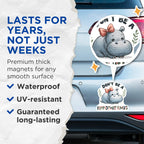 (2 Pack) Dont Be A Hippotwatamus Magnets - Funny Quote - Cute Hippo Magnet - Humorous Animal Magnet - Cute Refrigerator - 5" On Longest Side - for Cars, Fridges, Toolboxes - Made in USA - MAG4517