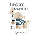 (2 Pack) Poodle Love Magnets - Cute Puppy Decor - Fridge Magnets for Dog Lovers - 5" On Longest Side - for Cars, Fridges, Toolboxes - Made in USA - MAG7307