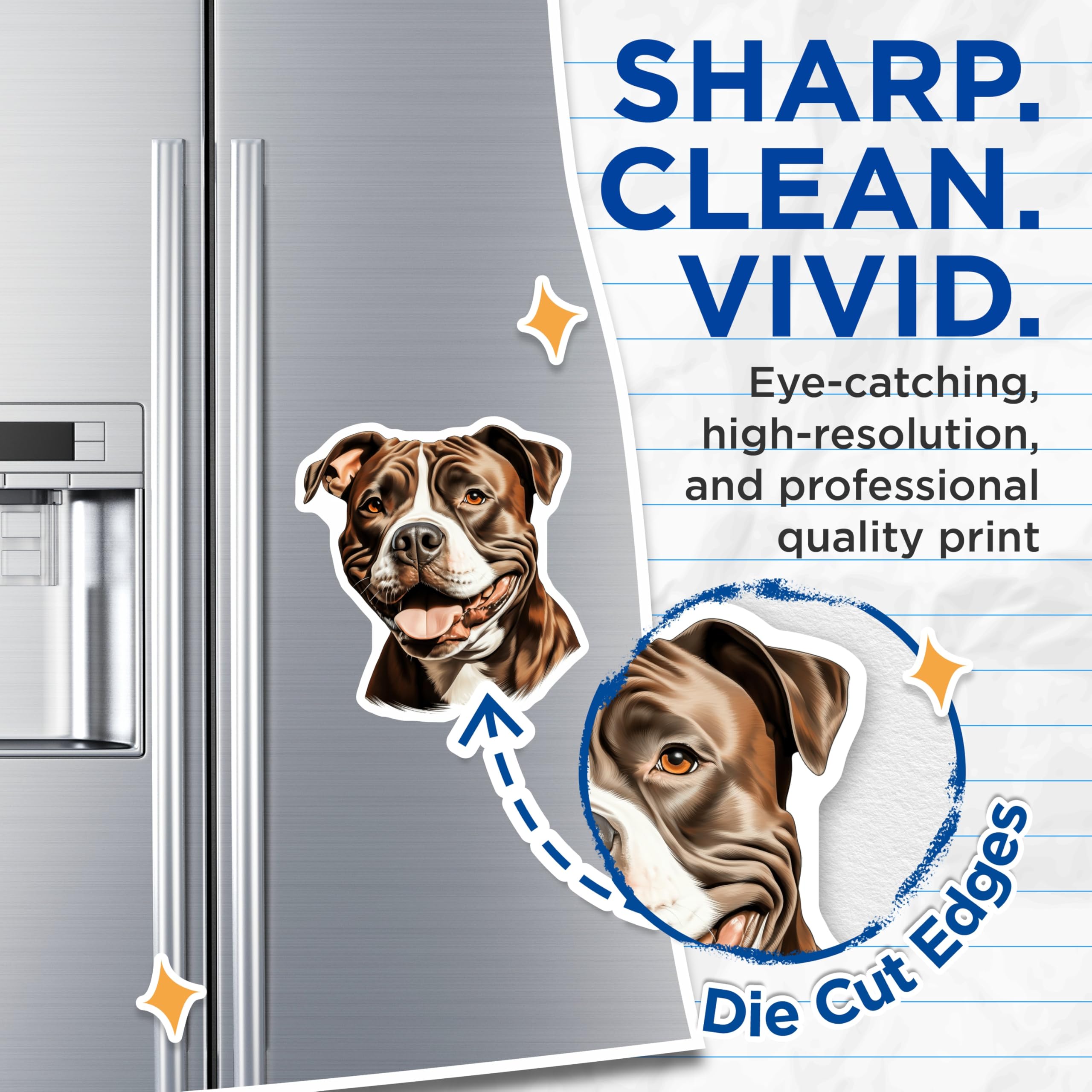 (2 Pack) Pitbull Dog Magnets - Pitbull Owner Decor - Pet Parent Accessory - 5 Inches On Longest Side - Thick Durable Magnet - Made in USA - MAG27628