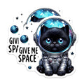 (2 Pack) Give Me Space Cat Stickers - Cute Astronaut Cat Decal - Space Themed Stickers for Laptops and Water Bottles - 5" On Longest Side - Sticks to Smooth Flat Surfaces - Made in USA - BMCS4585