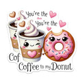 (2 Pack) Cute Coffee Donut Magnets - Sweet Love Magnets - Adorable Kitchen Decor Magnets - Fun Fridge Magnets - 5" On Longest Side - for Cars, Refrigerators, Toolboxes, Lockers - Made in USA BMCS3395