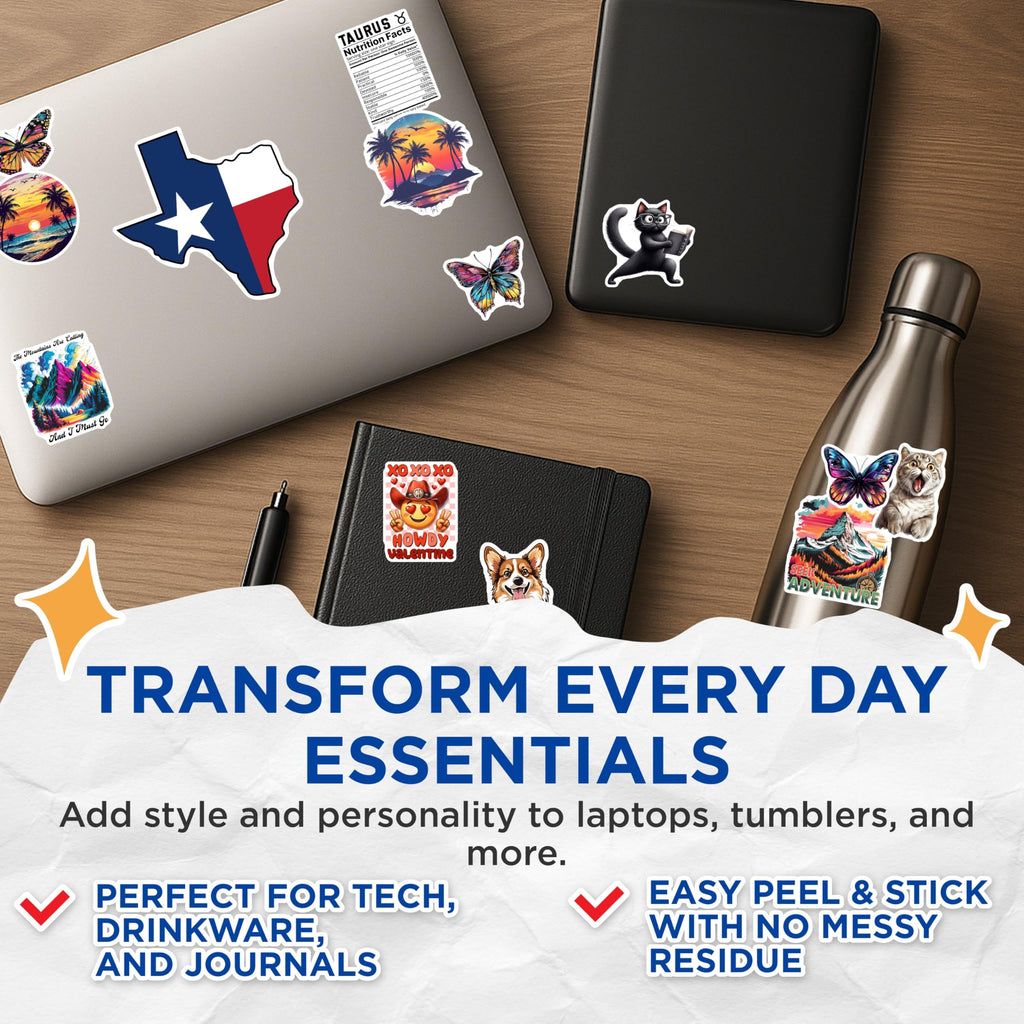 (3 Pack) Howdy Valentine Decals - Cowboy Emoji - XO Laptop Decals - 3 Inches On Longest Side - Easy Peel & Apply - Made in USA - 3MCS1919