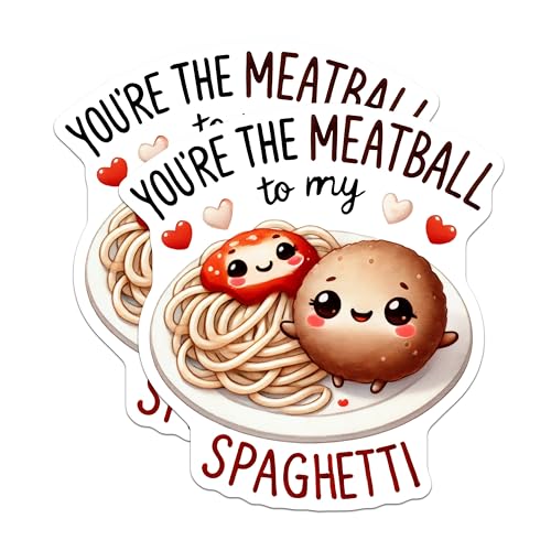 (2 Pack) You're The Meatball to My Spaghetti Magnets - Cute Couple Magnets - Fun Kitchen Decor Magnets - 5" On Longest Side - for Cars, Refrigerators, Toolboxes, Lockers - Made in USA BMCS3530