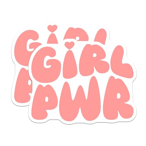 (2 Pack) Girl Pwr Magnets Magnets - Feminist Decor for Home Office Classroom - 5" On Longest Side - Made in USA - Sticks to Refrigerators & Metal Surfaces - MAG8339