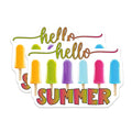 (2 Pack) Hello Summer Popsicle Magnets - Vibrant Fridge Decor - Fun Seasonal Kitchen Lockers Bulletin Board Accessory - 5 Inches On Longest Side - Thick Durable Magnet - Made in USA - MAG36254