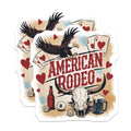 (2 Pack) American Rodeo Magnets - Bald Eagle Bull Skull - Western Country Bar Decor - 5 Inches On Longest Side - Thick Durable Magnet - Made in USA - MAG21237