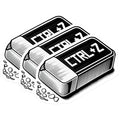(3 Pack) Ctrl Z Decals - Retro Computer Stickers - Undo Key Decals - 3 Inches On Longest Side - Easy Peel & Apply - Made in USA - 3MCS6191