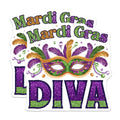 (2 Pack) Mardi Gras Diva Magnets - Mask Bead Decor - Festive Celebrations - 5" On Longest Side - Premium Magnet - for Cars, Refrigerators, Toolboxes, Lockers - Made in USA - MAG14844