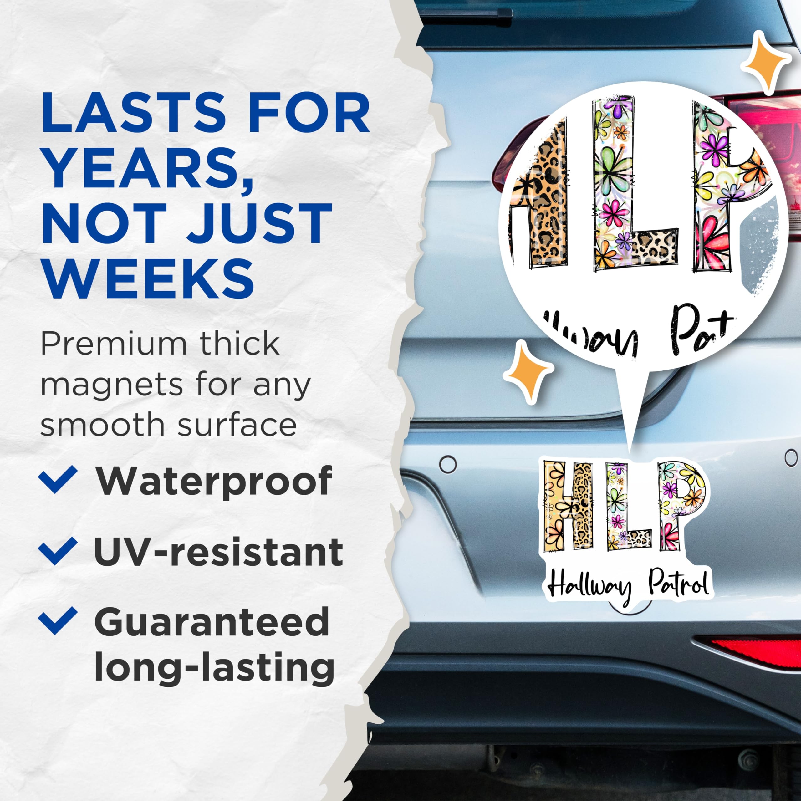 (2 Pack) Hallway Patrol Magnets - Teacher Magnets - School Decor Magnets - 5" On Longest Side - Premium Magnet - for Cars, Refrigerators, Toolboxes, Lockers - Made in USA - MAG15835