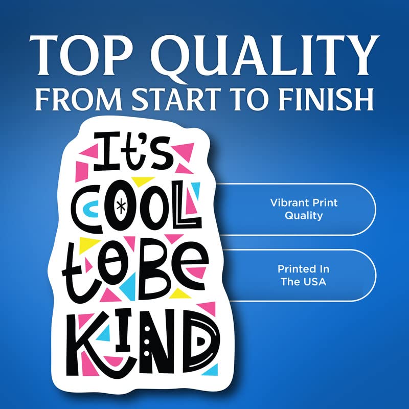 It's Cool to Be Kind Sticker - 3 Pack - Cool Retro Positive Automotive Decal Kindness Positivity - Vinyl Sticker for Car - 4 Inch - Made in USA - FBABMCS010