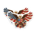 (2 Pack) American Bald Eagle Magnets - USA Flag Heart Patriotism - Independence Day National Bird Fridge Accessories - 5 Inches On Longest Side - Thick Durable Magnet - Made in USA - MAG23034