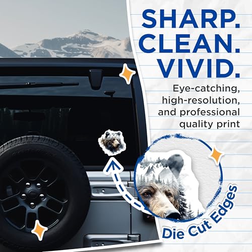 (2 Pack) Bear Mountain Stickers - Wildlife Adventure Decal - Nature Lover Decoration - 5" On Longest Side - Sticks to Smooth Flat Surfaces - Made in USA - BMCS3808