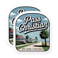 (2 Pack) Pass Christian Magnets - Coastal Souvenir - Mississippi Beach Decor - 5" On Longest Side - Premium Magnet - for Cars, Refrigerators, Toolboxes, Lockers - Made in USA - MAG17160