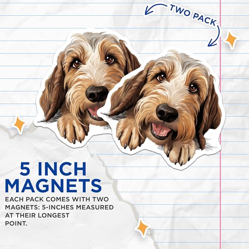 (2 Pack) Animal Refrigerator Decor Magnet - Cute Pet Lover Gift - 5" On Longest Side - Sticks to Smooth Flat Surfaces - Made in USA - MAG10247