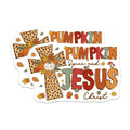 (2 Pack) Pumpkin Spice Jesus Magnets - Fall Christian Kitchen Decor - Autumn Faith Refrigerator Art - 5 Inches On Longest Side - Thick Durable Magnet - Made in USA - MAG23938