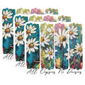 (3 Pack) Daisy Flower Decals - Floral Laptop Decal - Painted Daisy Art - 3 Inches On Longest Side - Easy Peel & Apply - Made in USA - 3MCS8207