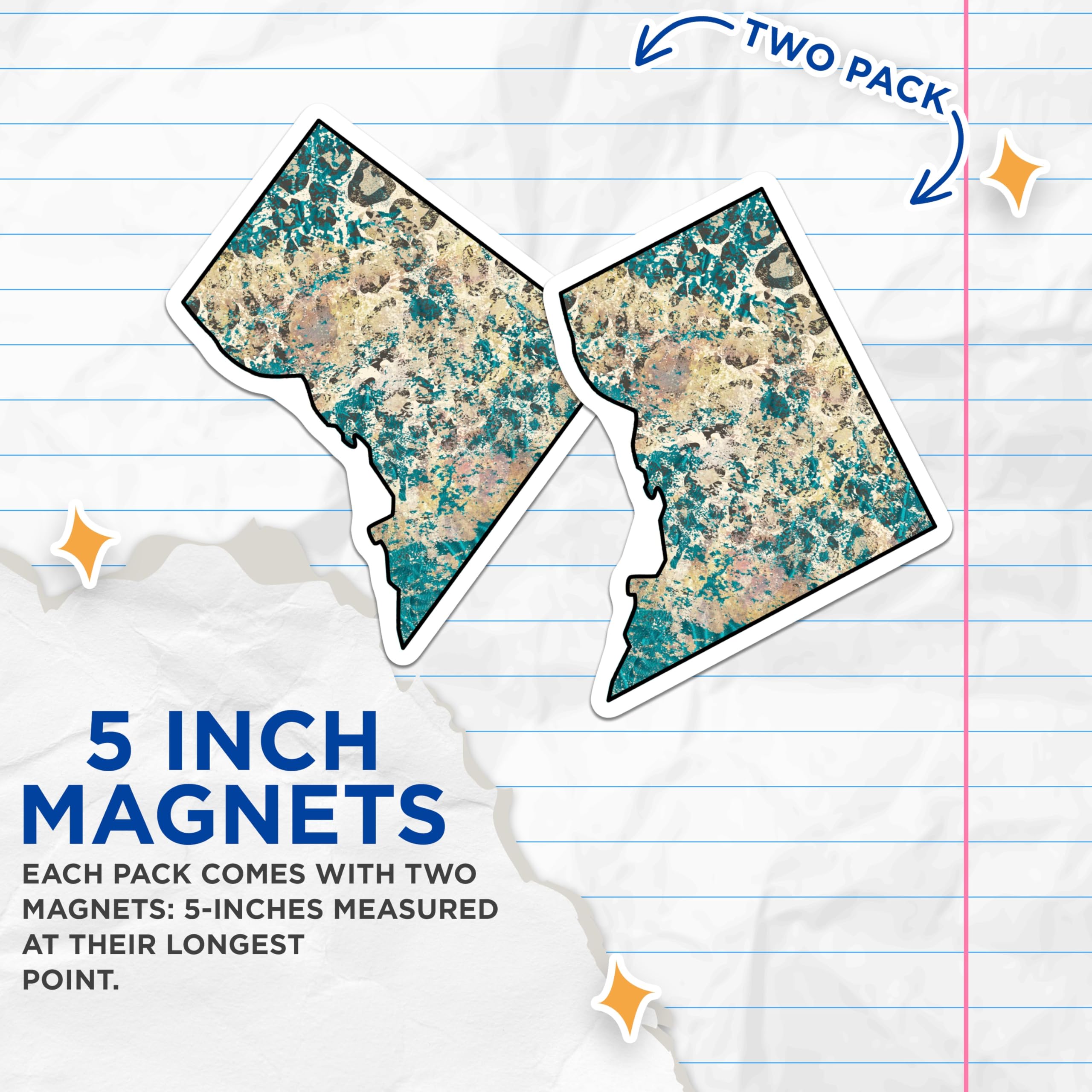 (2 Pack) District of Columbia Magnets - DC State Pride - Abstract DC Decor - 5" On Longest Side - Premium Magnet - for Cars, Refrigerators, Toolboxes, Lockers - Made in USA - MAG18290