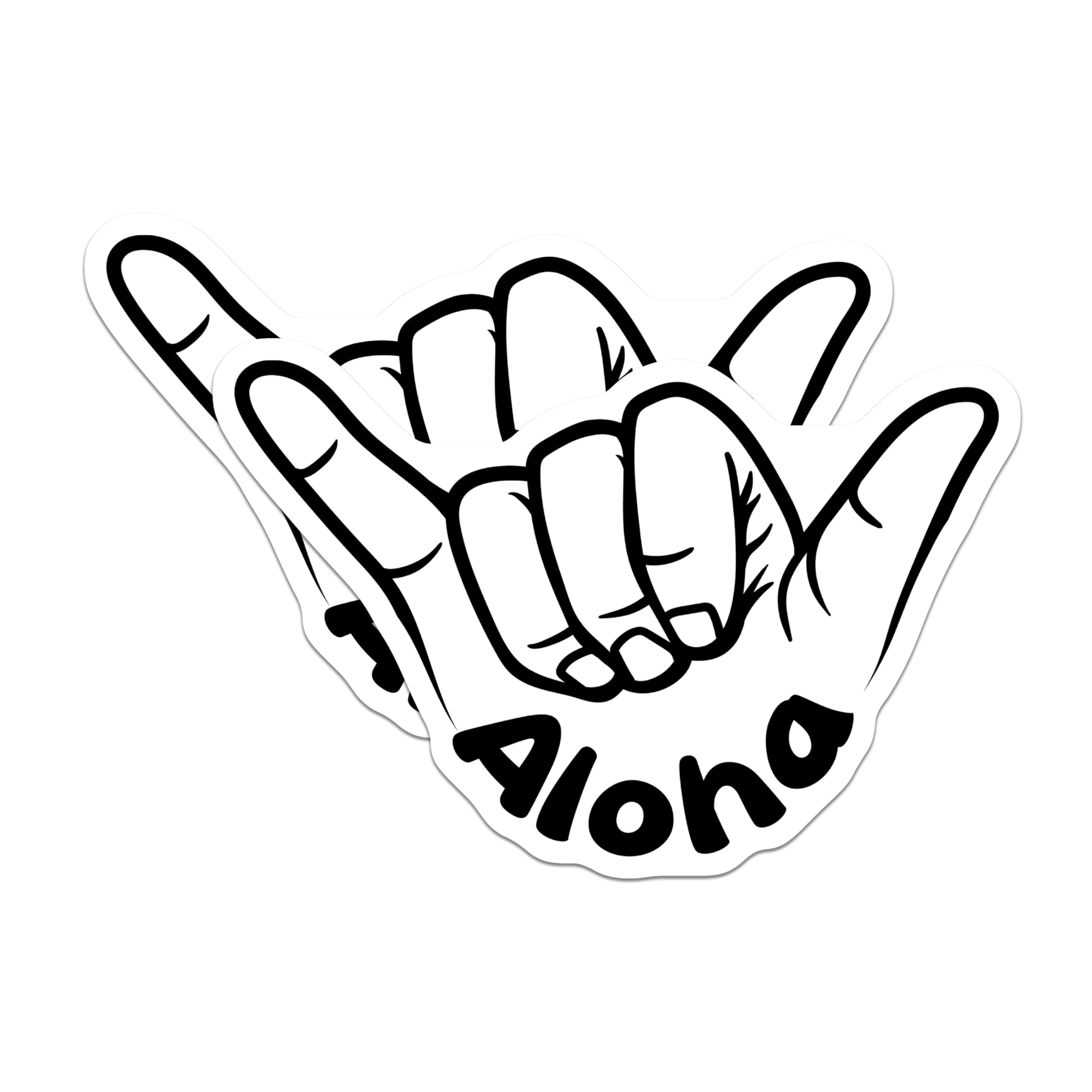 (2 Pack) Aloha Shaka Hand Magnets - Hang Loose Sign Decor - Hawaiian Vibe Fridge - Surf Culture Refrigerator - 5 Inches On Longest Side - Thick Durable Magnet - Made in USA - MAG19509