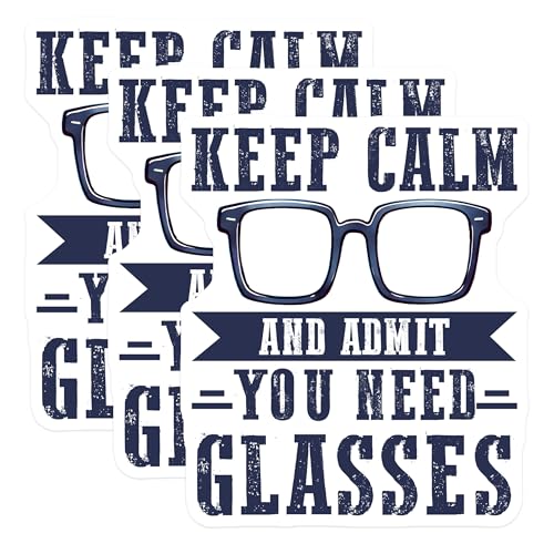(3 Pack) Glasses Decals - Funny Eye Doctor - Need Glasses Design - 3 Inches On Longest Side - Easy Peel & Apply - Made in USA - 3MCS6849