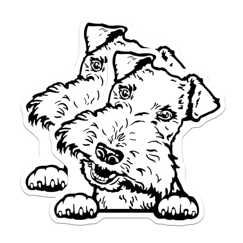 (2 Pack) Cute Dog Stickers - Animal Lover Stickers - Pet Art Stickers - 5" On Longest Side - Sticks to Smooth Flat Surfaces - Made in USA - BMCS4033