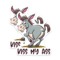 (2 Pack) Kiss My Ass Stickers - Funny Animal Stickers - Humorous Vinyl Decals - 5" On Longest Side - Sticks to Any Smooth Flat Surface - Made in USA - BMCS3330