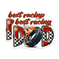 (2 Pack) Best Racing Dad Magnets - Father's Day Car Decor - Racing Enthusiast Gift - Trophy Winner Dad - 5" On Longest Side - for Cars, Fridges, Toolboxes - Made in USA - MAG7491