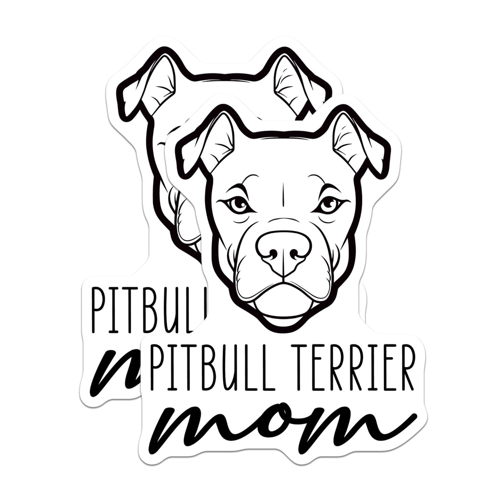 (2 Pack) Pitbull Mom Magnets - Dog Lover Decor - Pet Parent Pride - 5 Inches On Longest Side - Thick Durable Magnet - Made in USA - MAG27029