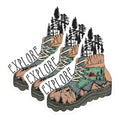 (3 Pack) Explore Hiking Boot Decals - Nature Adventure Stickers - Camping Laptop Decal - 3 Inches On Longest Side - Easy Peel & Apply - Made in USA - 3MCS2951