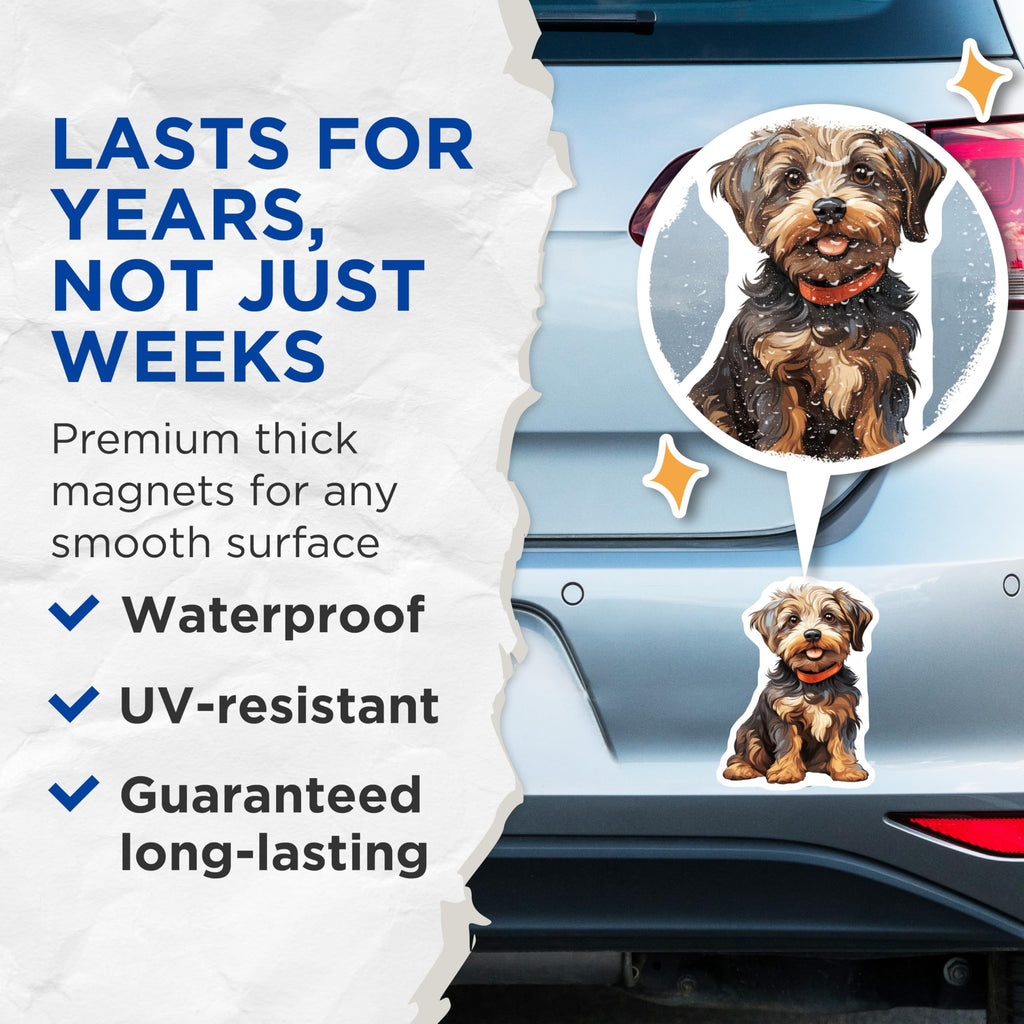 (2 Pack) Yorkshire Terrier Puppy Dog Magnets - Adorable Animal Lover Magnet Set - Fridge Locker Office Decoration - 5 Inches On Longest Side - Thick Durable Magnet - Made in USA - MAG24849