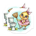 (2 Pack) Cute Chick Magnets - Ballerina Duckling Bathroom - Funny Cleaning Humor Decor - 5 Inches On Longest Side - Thick Durable Magnet - Made in USA - MAG36876